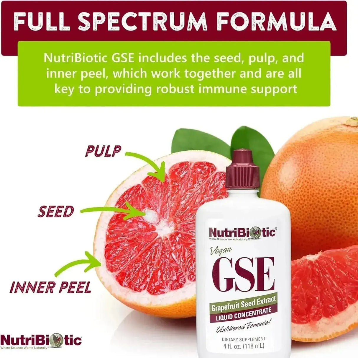 NUTRIBIOTIC - NutriBiotic GSE Grapefruit Seed Extract 4 Fl.Oz. - The Red Vitamin MX - Suplementos Alimenticios - {{ shop.shopifyCountryName }}