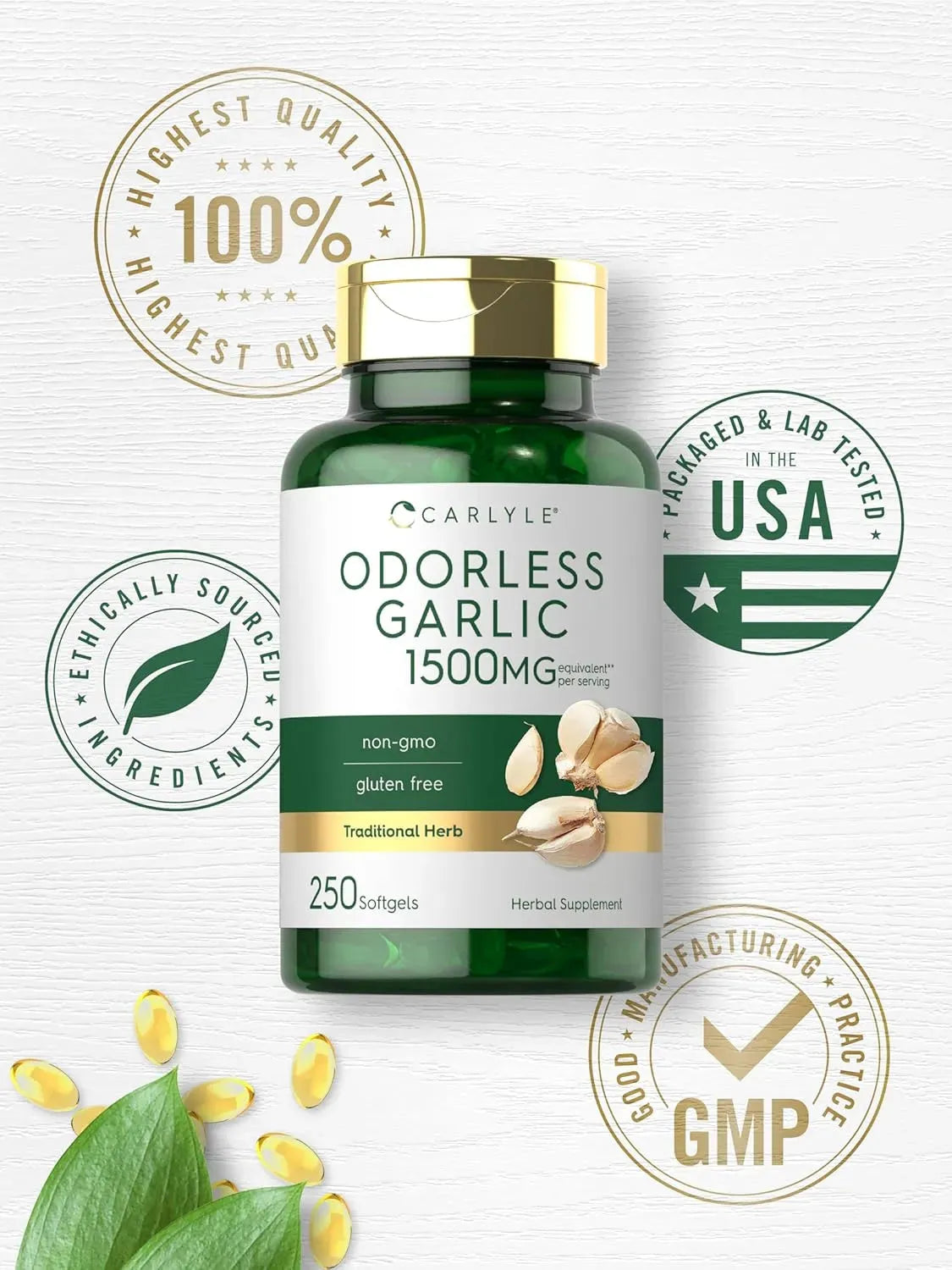 CARLYLE - Carlyle Odorless Garlic 1500Mg. 250 Capsulas Blandas - The Red Vitamin MX - Suplementos Alimenticios - {{ shop.shopifyCountryName }}