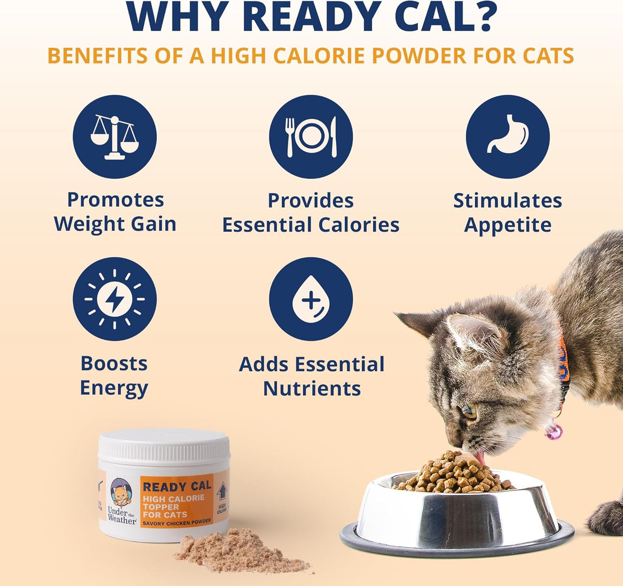 Under the Weather Ready Cal Powder for Cats Chicken Flavor 150Gr.