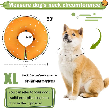 CNEO - Cneo Recovery Donut Collar HAMBURGER XLARGE - The Red Vitamin MX - Collares y Conos De Recuperación Para Perros - {{ shop.shopifyCountryName }}