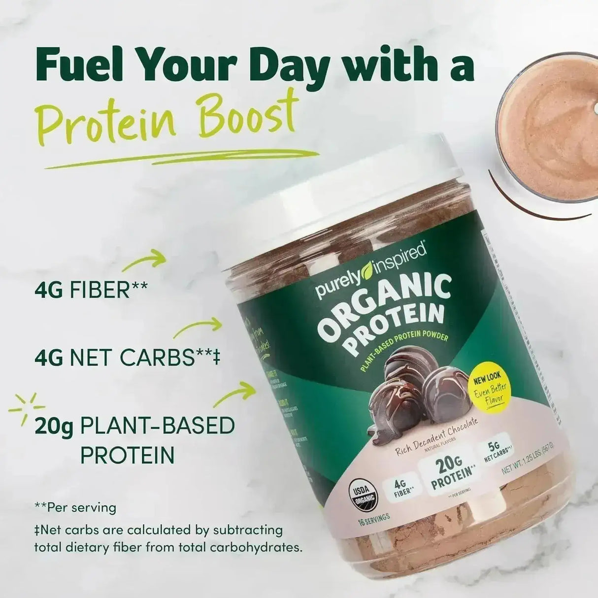 PURELY INSPIRED - Purely Inspired Plant-Based Protein Powder Rich Decadent Chocolate 567Gr. - The Red Vitamin MX - Suplementos Alimenticios - {{ shop.shopifyCountryName }}