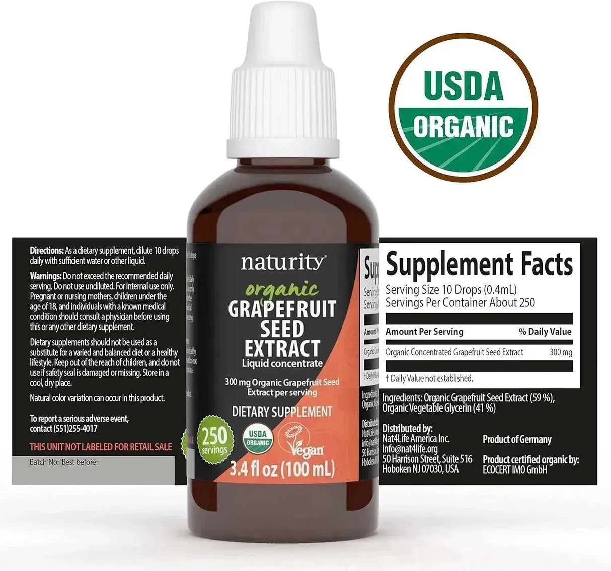 NATURITY - Naturity Organic Grapefruit Seed Extract 300Mg. 100Ml. - The Red Vitamin MX - Suplementos Alimenticios - {{ shop.shopifyCountryName }}
