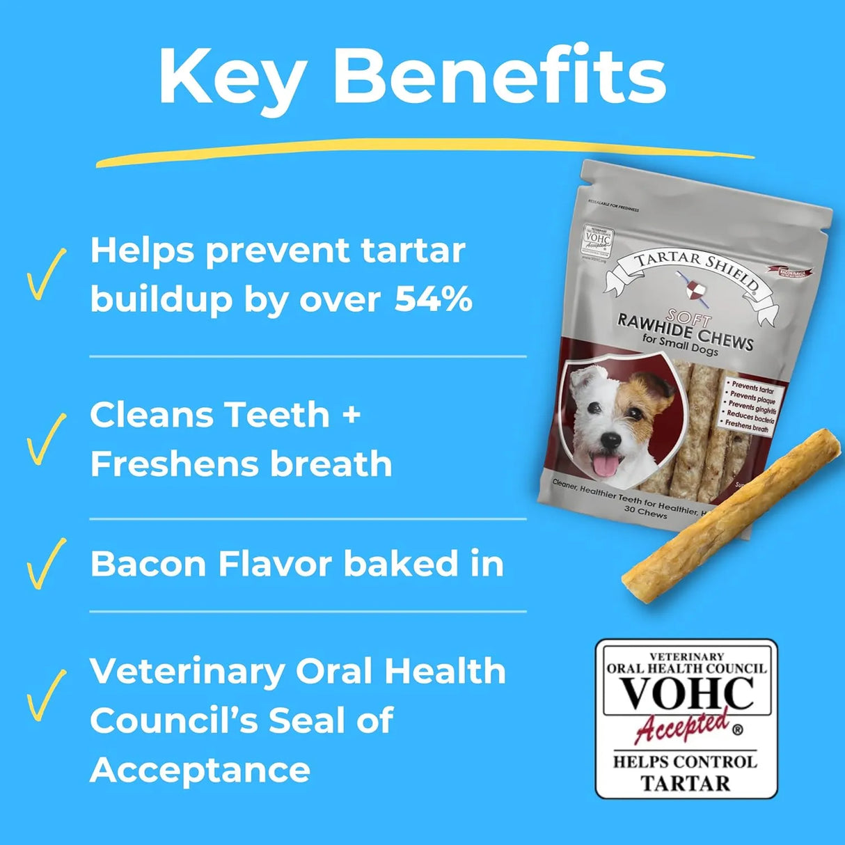 TARTAR SHIELD - Tartar Shield Soft Rawhide Chews Safe Dental Treats for Small Dogs 12 Piezas - The Red Vitamin MX - Cuidado Dental Para Perros - {{ shop.shopifyCountryName }}