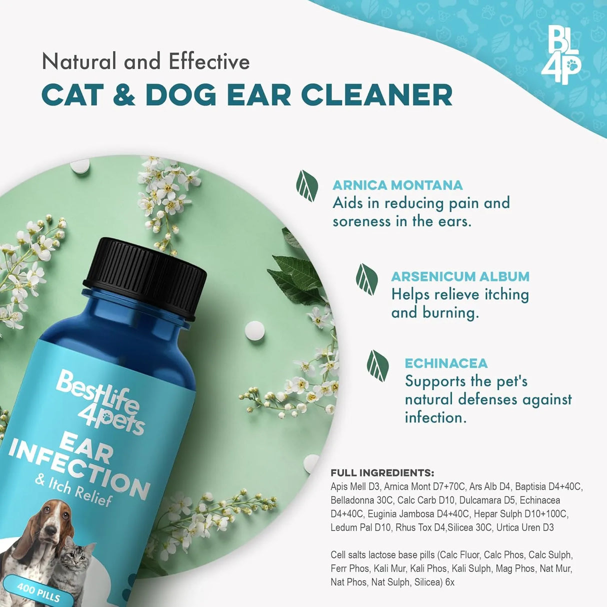 BESTLIFE4PETS - BestLife4Pets Itch Relief and Ear Infection Treatment for Dogs & Cats 400 Pastillas - The Red Vitamin MX - Cuidado Del Oído De Perros - {{ shop.shopifyCountryName }}
