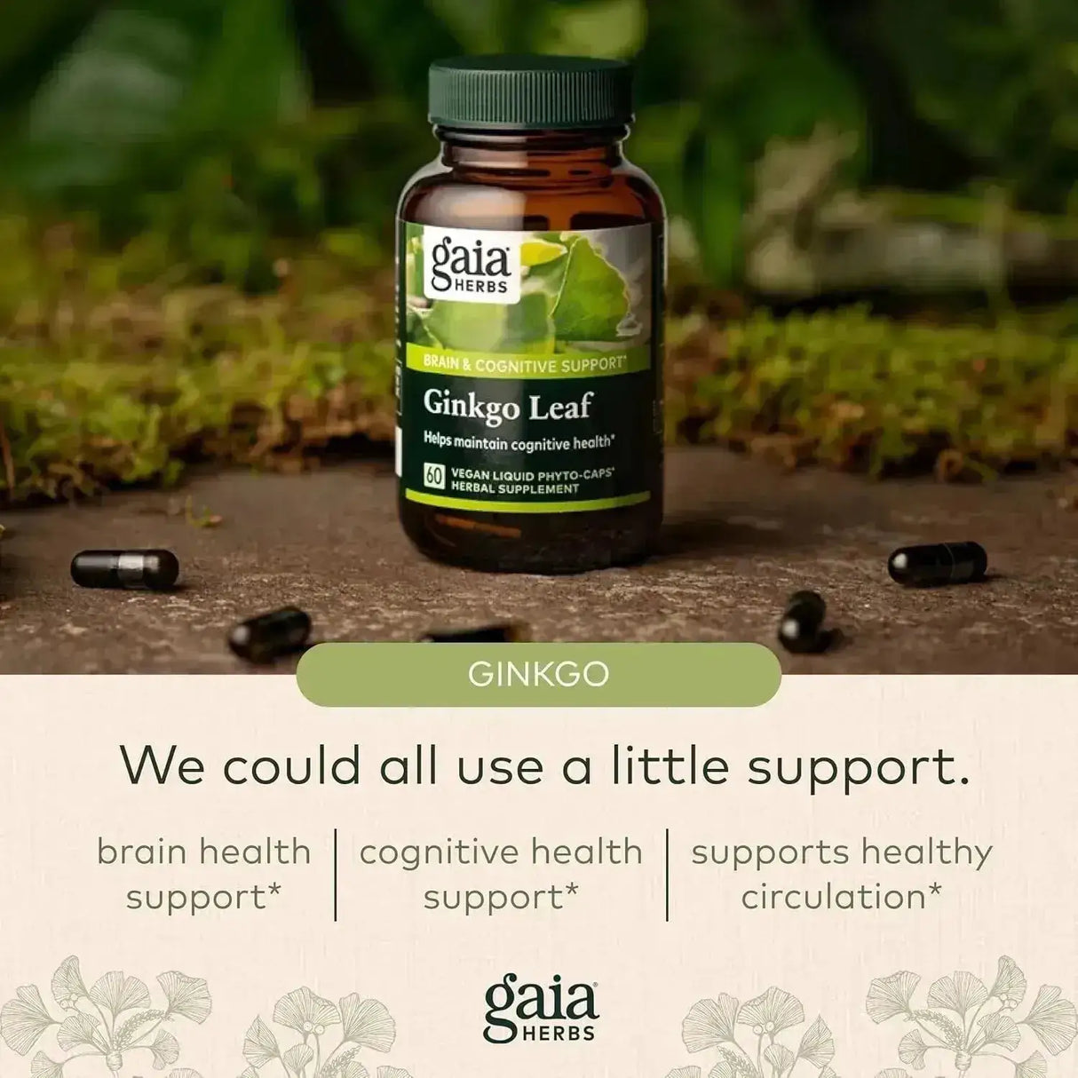 GAIA HERBS - Gaia Herbs Ginkgo Leaf 60 Capsulas - The Red Vitamin MX - Suplementos Alimenticios - {{ shop.shopifyCountryName }}