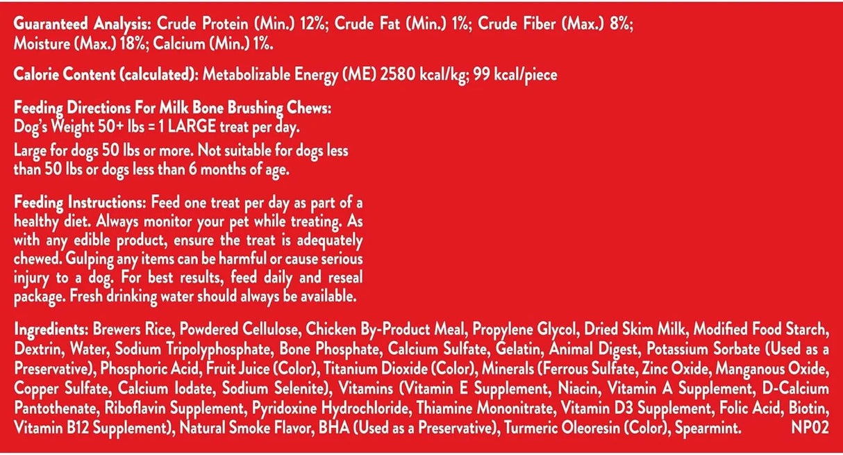 MILK BONE - Milk-Bone Fresh Breath Brushing Chews Large 18 Piezas - The Red Vitamin MX - Cuidado Dental Para Perros - {{ shop.shopifyCountryName }}