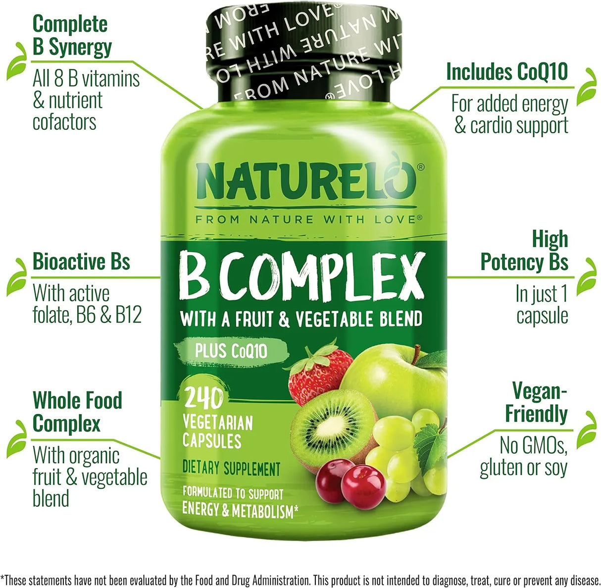 NATURELO - NATURELO Vitamin B Complex 240 Capsulas - The Red Vitamin MX - Suplementos Alimenticios - {{ shop.shopifyCountryName }}