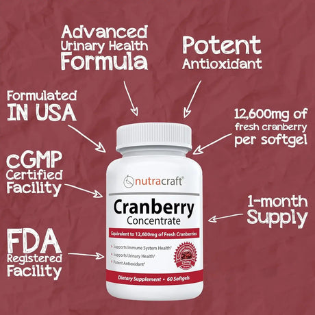 NUTRACRAFT - Nutracraft Cranberry Extract 60 Capsulas Blandas - The Red Vitamin MX - Suplementos Alimenticios - {{ shop.shopifyCountryName }}