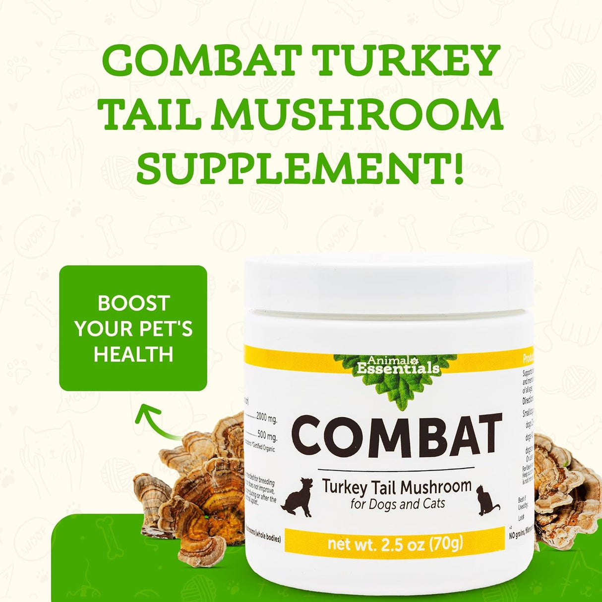 ANIMAL ESSENTIALS - Animal Essentials Combat Turkey Tail Mushroom 70Gr. - The Red Vitamin MX - Suplementos Herbales Para Perros - {{ shop.shopifyCountryName }}