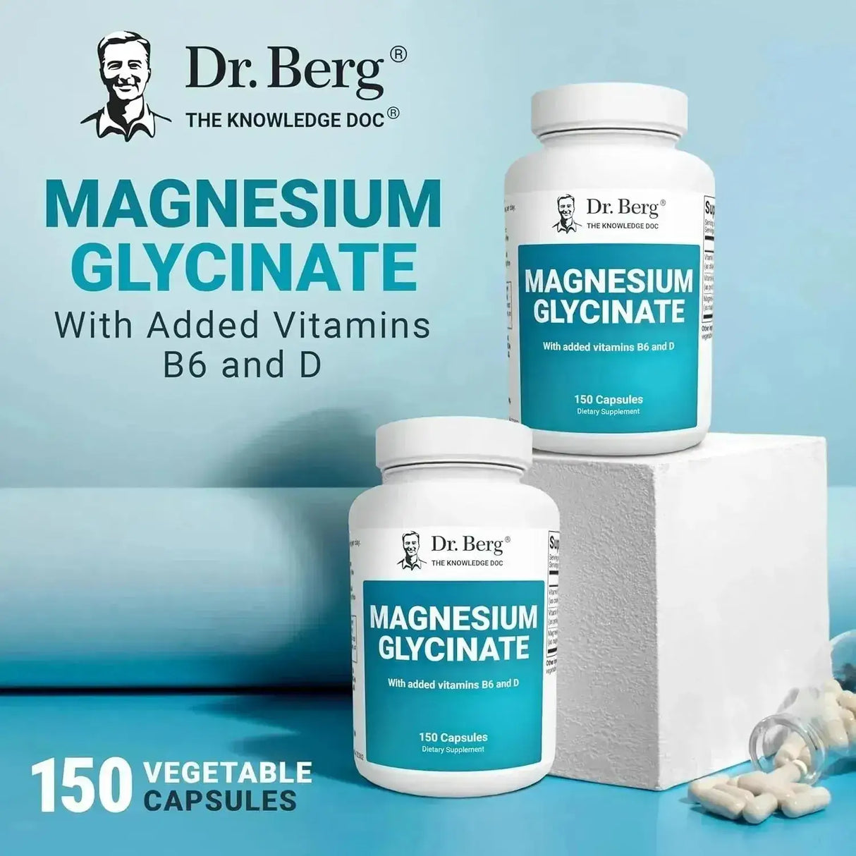 DR. BERG - Dr. Berg Magnesium Glycinate 400Mg. 150 Capsulas - The Red Vitamin MX - Suplementos Alimenticios - {{ shop.shopifyCountryName }}