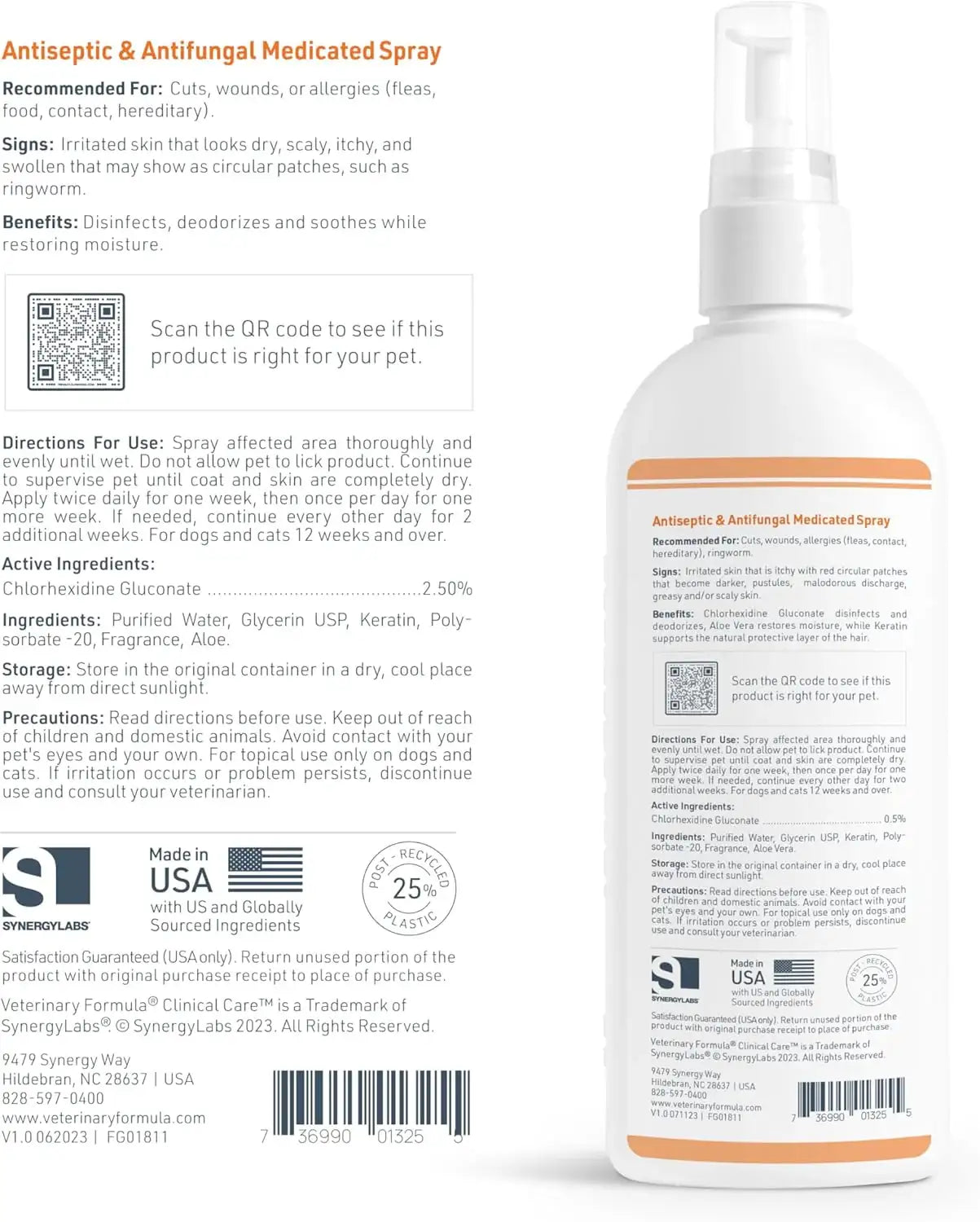 VETERINARY FORMULA - Veterinary Formula Clinical Care Antiseptic and Antifungal Medicated Spray for Dogs & Cats 8 Fl.Oz. - The Red Vitamin MX - Remedios Para La Picazón De Perros - {{ shop.shopifyCountryName }}
