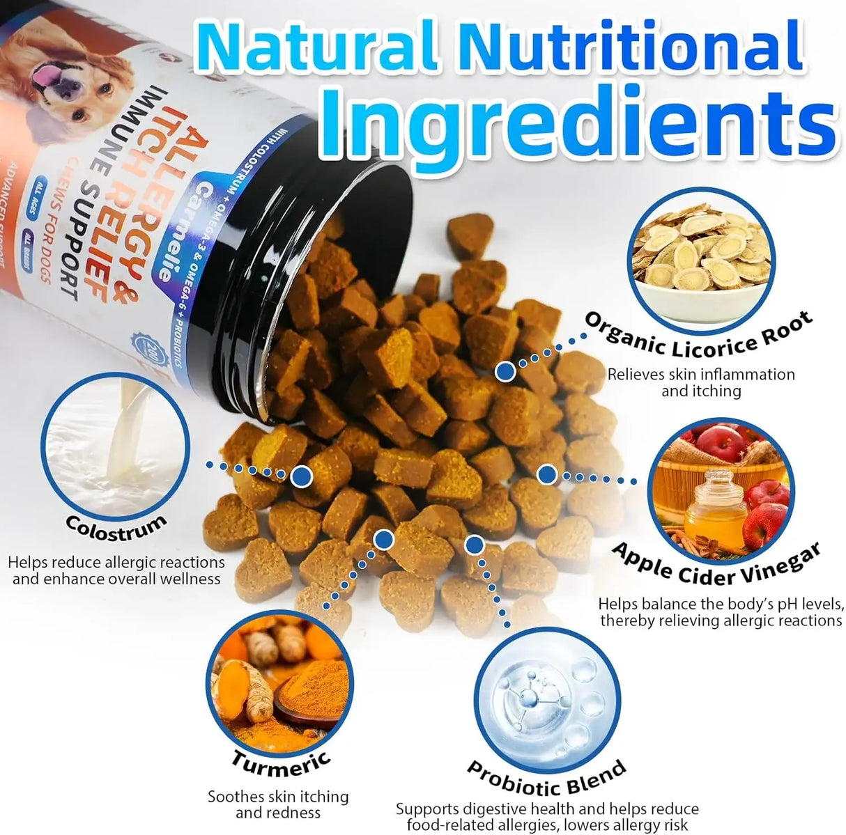 CARMELIE - Carmelie Dog Allergy Chews 200 Masticables - The Red Vitamin MX - Remedios Para La Picazón De Perros - {{ shop.shopifyCountryName }}