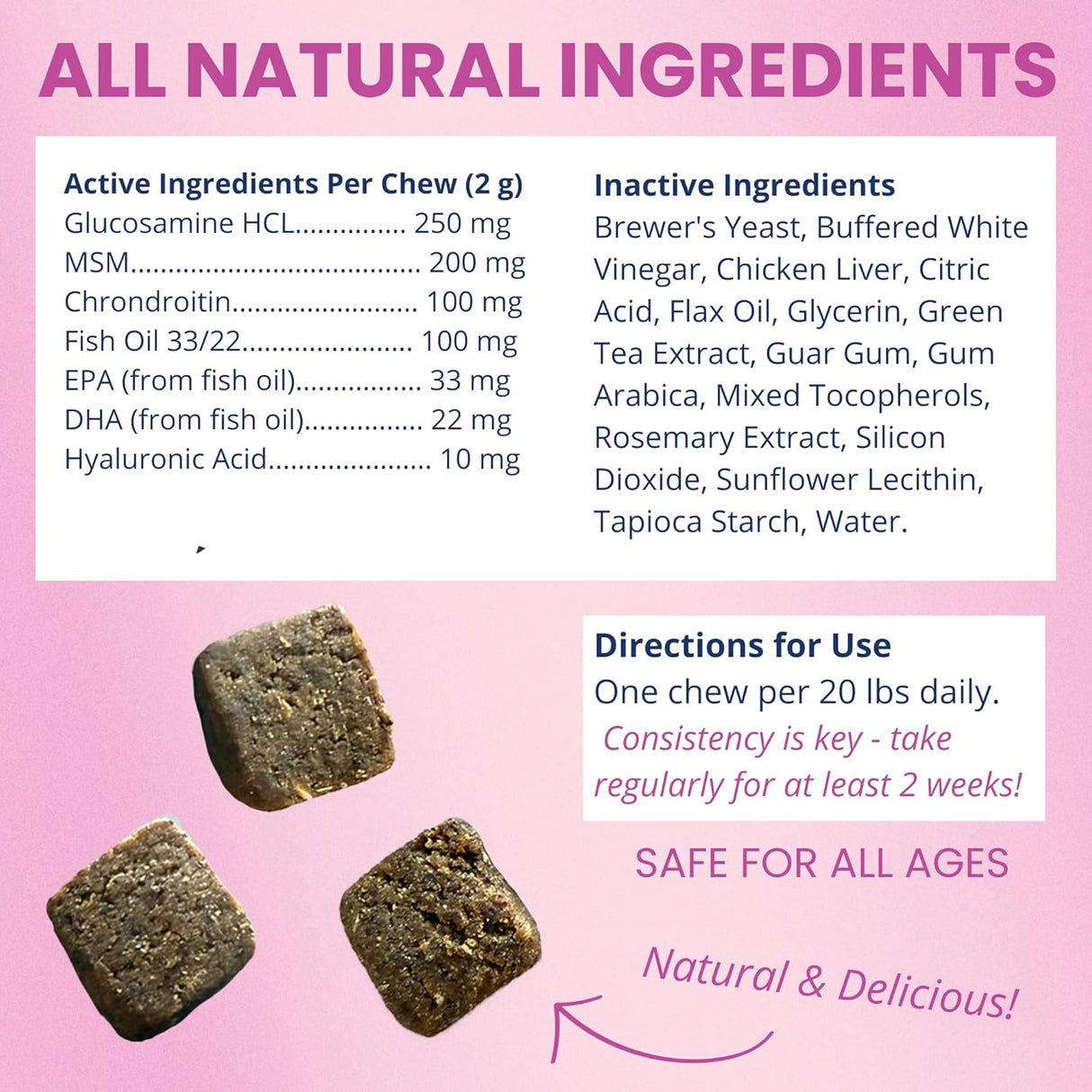 Under the Weather Pet Hip & Joint Chews for Dogs 60 Masticables