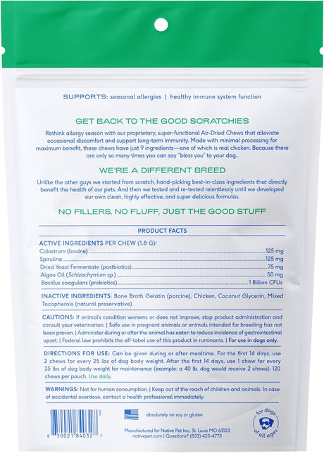 NATIVE PET - Native Pet Dog Allergy Chews 120 Masticables - The Red Vitamin MX - Remedios Para La Picazón De Perros - {{ shop.shopifyCountryName }}