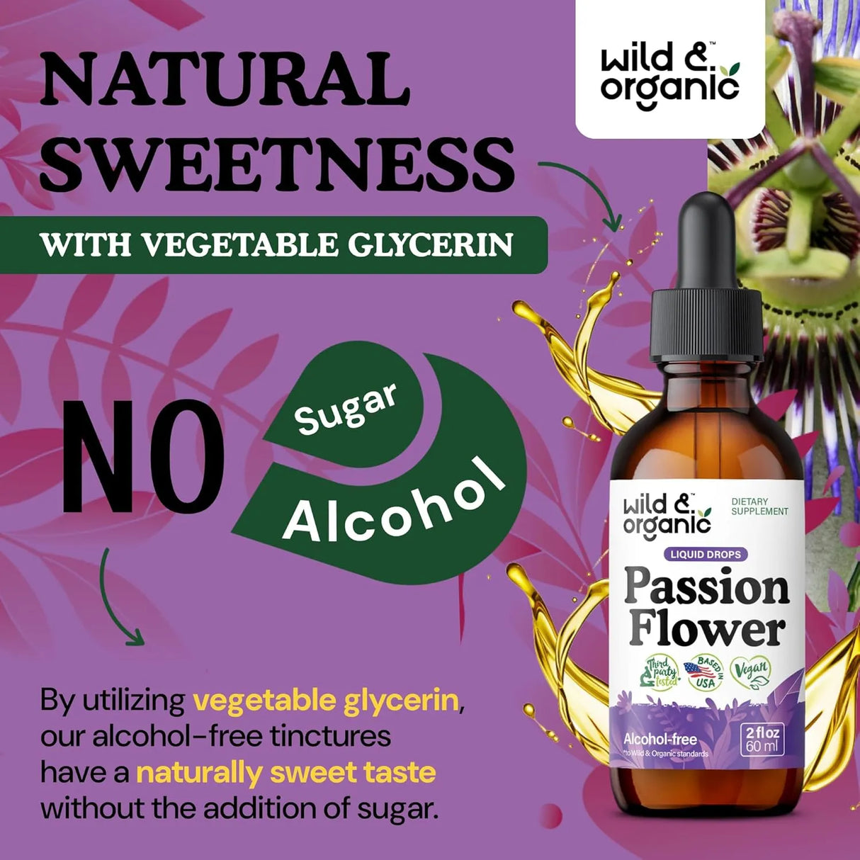 WILD & ORGANIC - Wild & Organic Passionflower Tincture 2 Fl.Oz. - The Red Vitamin MX - Suplementos Alimenticios - {{ shop.shopifyCountryName }}