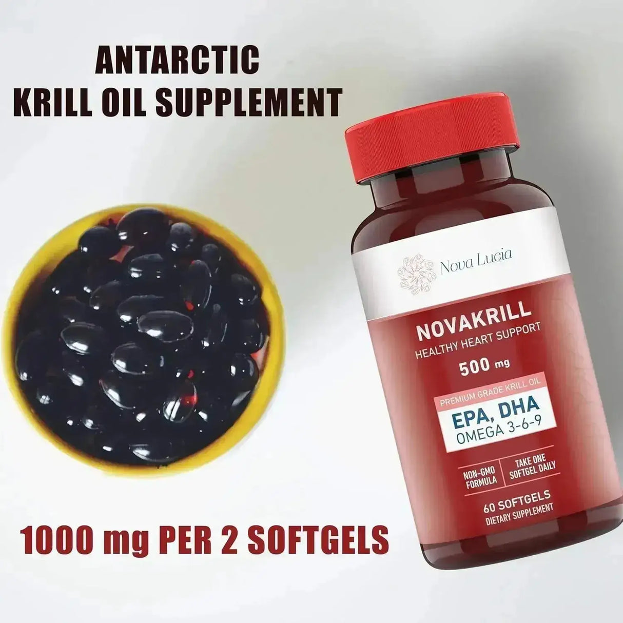 NOVA LUCIA - Nova Lucia Natural Krill Oil 1000Mg. 60 Capsulas Blandas - The Red Vitamin MX - Suplementos Alimenticios - {{ shop.shopifyCountryName }}