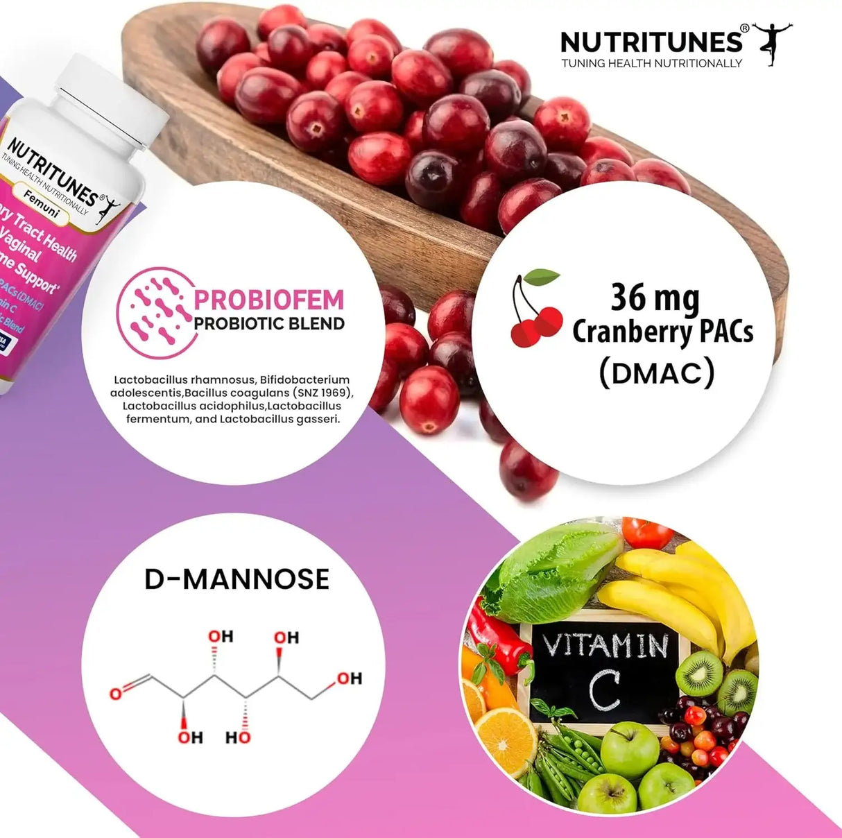 NUTRITUNES - Nutritunes Femuni UTH Urinary Tract Health 60 Capsulas - The Red Vitamin MX - Suplementos Alimenticios - {{ shop.shopifyCountryName }}