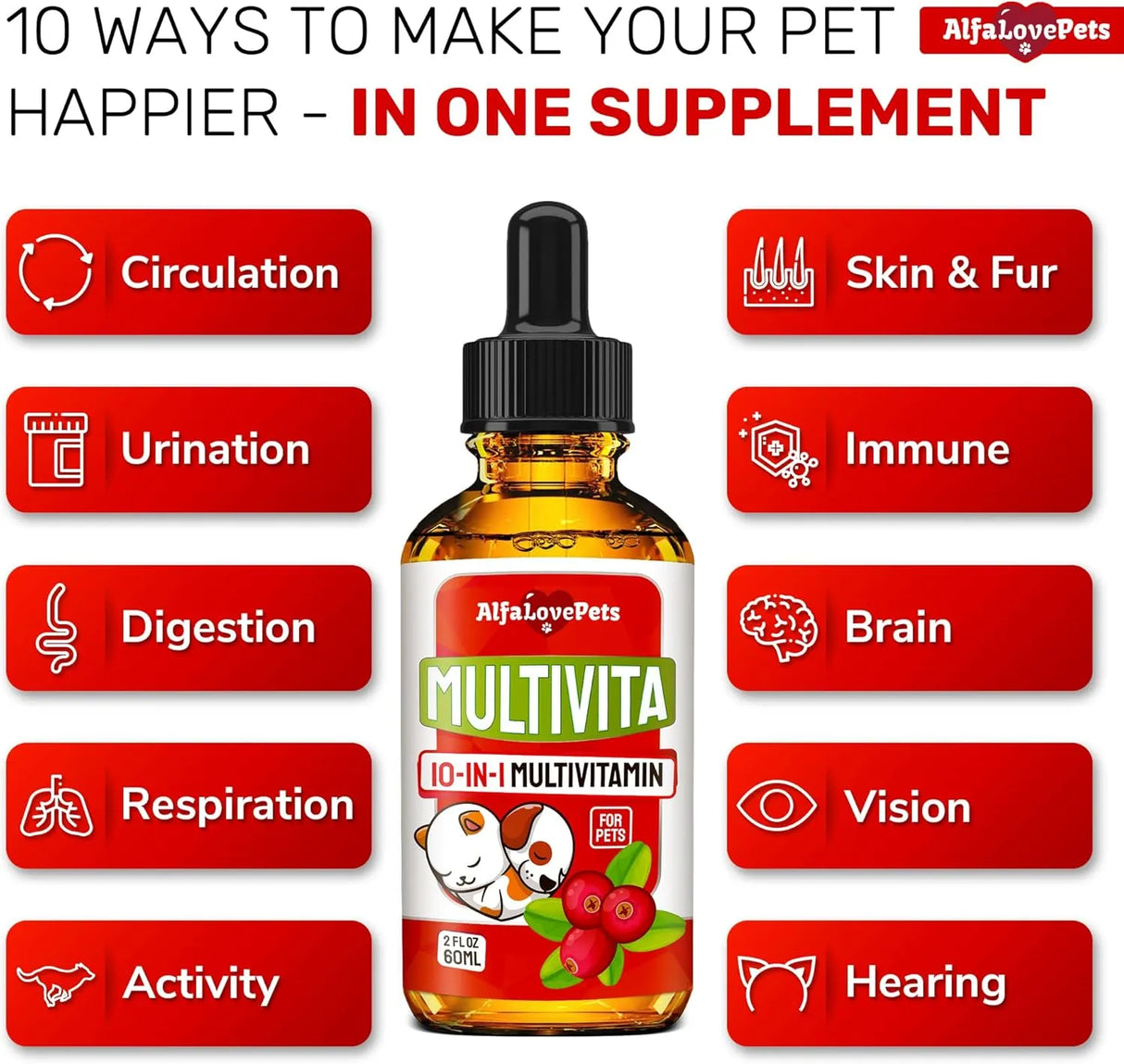 ALFA LOVE PETS - Alfa Love Pets iquid Multivitamin for Dogs 2 Fl.Oz. - The Red Vitamin MX - Multivitamínicos Para Perros - {{ shop.shopifyCountryName }}