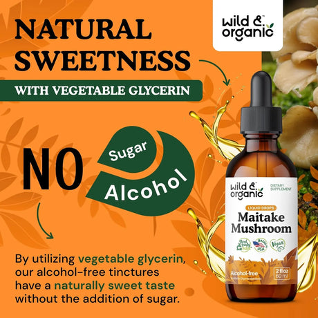 WILD & ORGANIC - Wild & Organic Maitake Mushroom Drops 2 Fl.Oz. - The Red Vitamin MX - Suplementos Alimenticios - {{ shop.shopifyCountryName }}