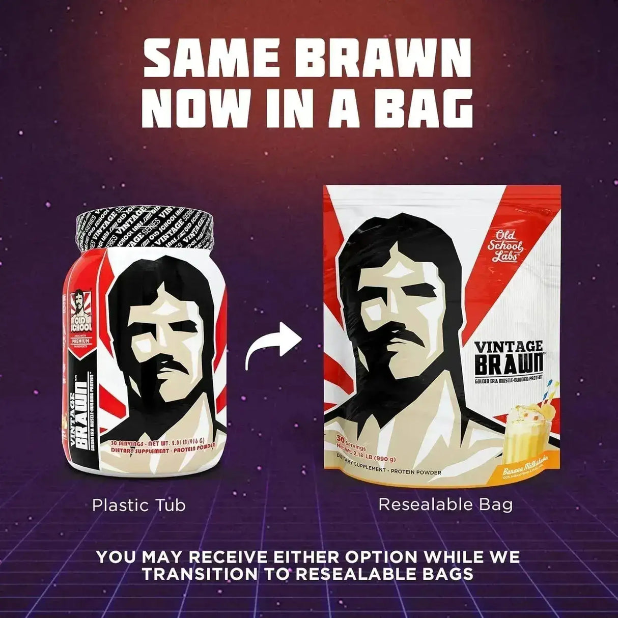 OLD SCHOOL - Old School Labs Vintage Brawn Muscle-Building Protein Powder Banana Milkshake 1 Kg. - The Red Vitamin MX - Suplementos Alimenticios - {{ shop.shopifyCountryName }}