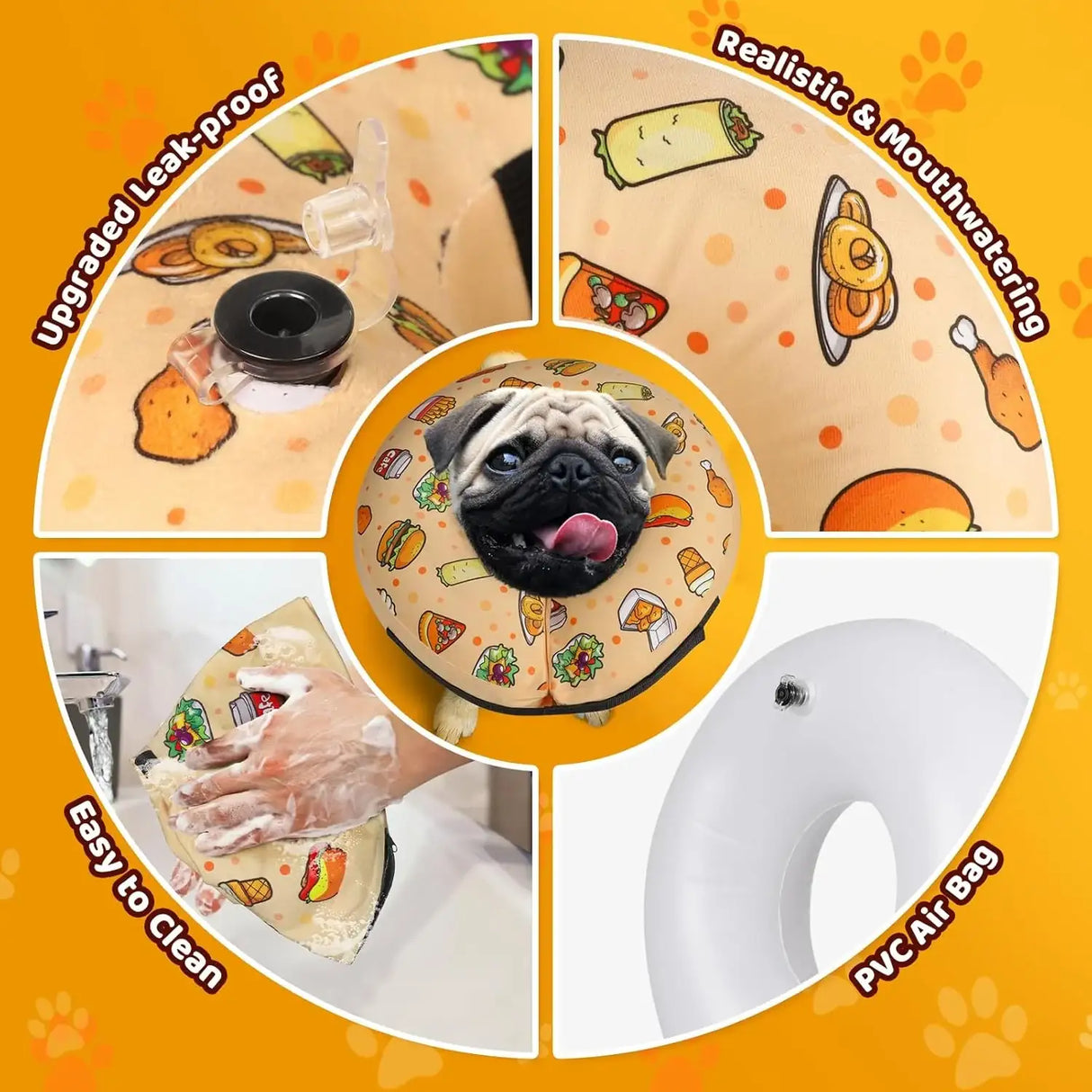 GRAND LINE - Grand Line Hamburger Inflatable Collar SMALL - The Red Vitamin MX - Collares y Conos De Recuperación Para Perros - {{ shop.shopifyCountryName }}
