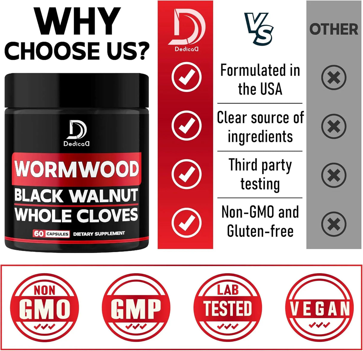 DEDICAD - DEDICAD Wormwood Capsules with Black Walnut & Cloves 60 Capsulas - The Red Vitamin MX - Suplementos Alimenticios - {{ shop.shopifyCountryName }}