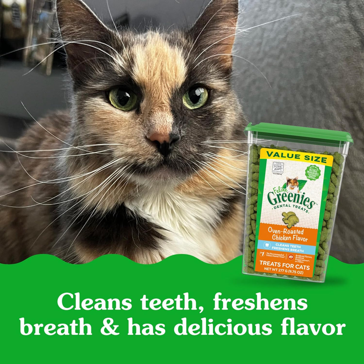 Greenies Feline Adult Dental Cat Treats Oven Roasted Chicken Flavor 277Gr.