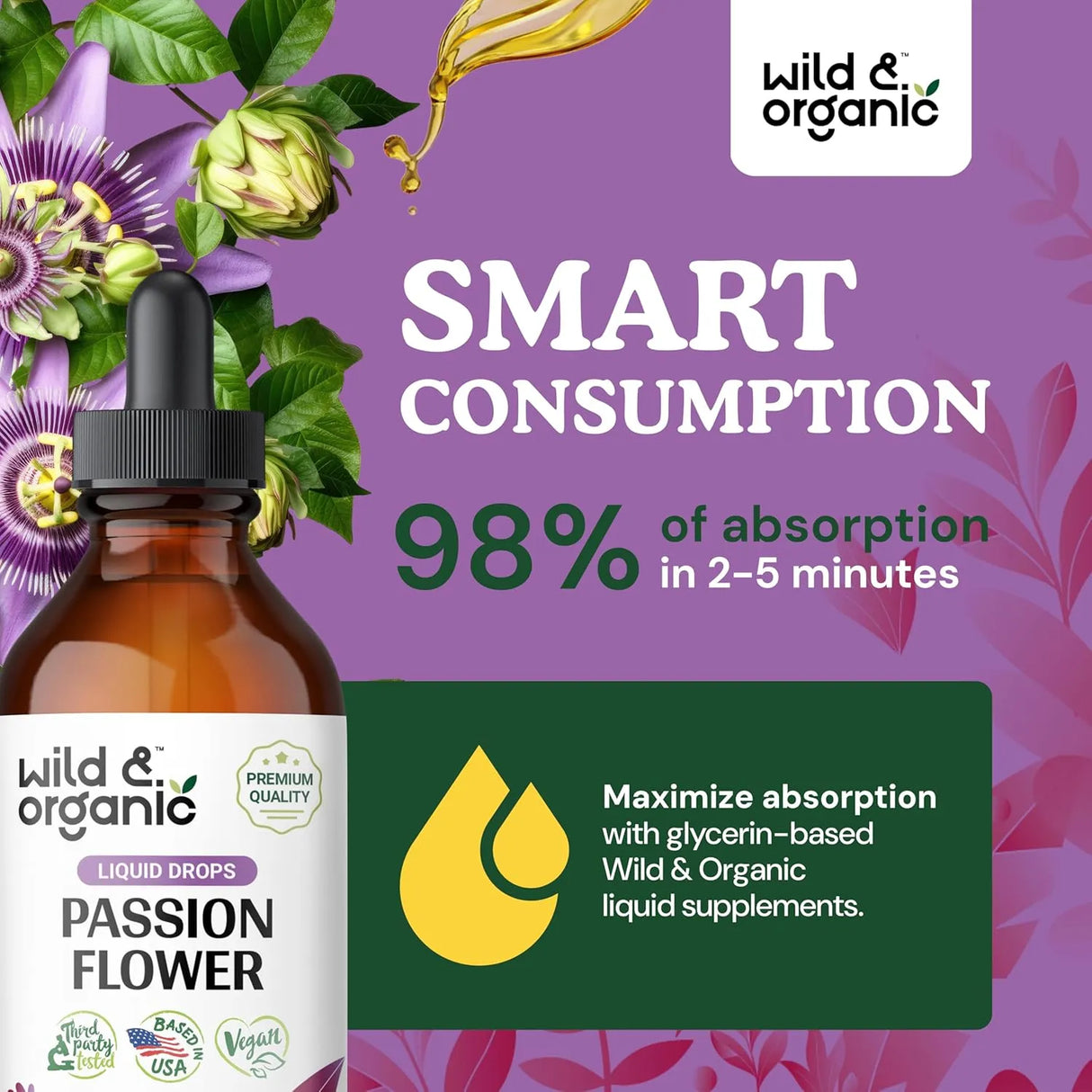 WILD & ORGANIC - Wild & Organic Passionflower Tincture 4 Fl.Oz. - The Red Vitamin MX - Suplementos Alimenticios - {{ shop.shopifyCountryName }}