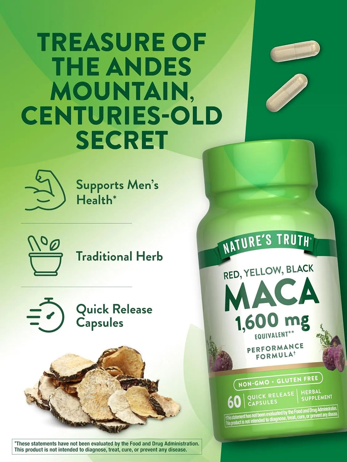 NATURE'S TRUTH - Nature's Truth Maca Root 1600Mg. 60 Capsulas - The Red Vitamin MX - Suplementos Alimenticios - {{ shop.shopifyCountryName }}