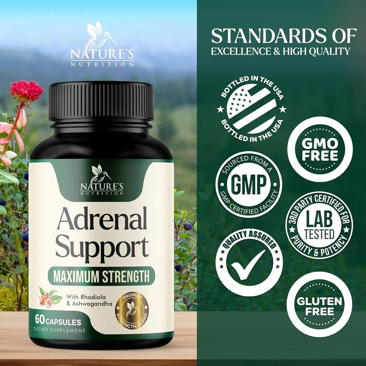 NATURE'S NUTRITION - Nature's Nutrition Adrenal Support 60 Capsulas - The Red Vitamin MX - Suplementos Alimenticios - {{ shop.shopifyCountryName }}