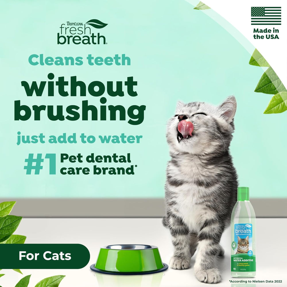 TropiClean Fresh Breath Water Additive for Cats 473Ml.