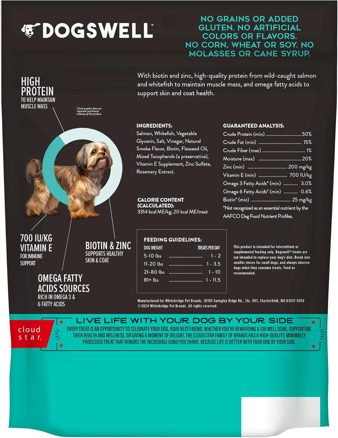 Dogswell Skin & Coat Mini Jerky Dog Treats Salmon 113Gr.