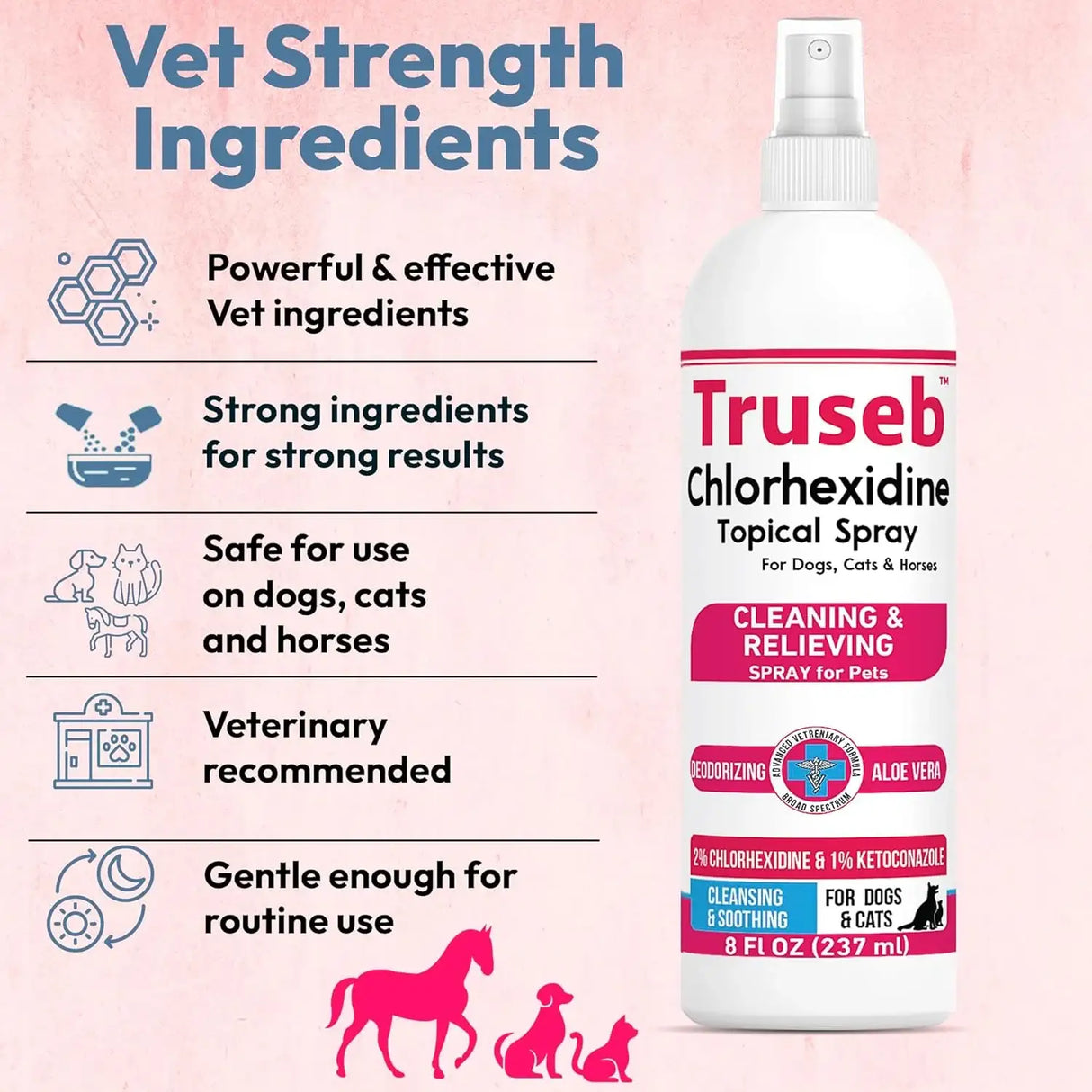TRUSEB - Truseb Topical Ketoconazole and Chlorhexidine Spray for Dogs 8 Fl.Oz. - The Red Vitamin MX - Remedios Para La Picazón De Perros - {{ shop.shopifyCountryName }}