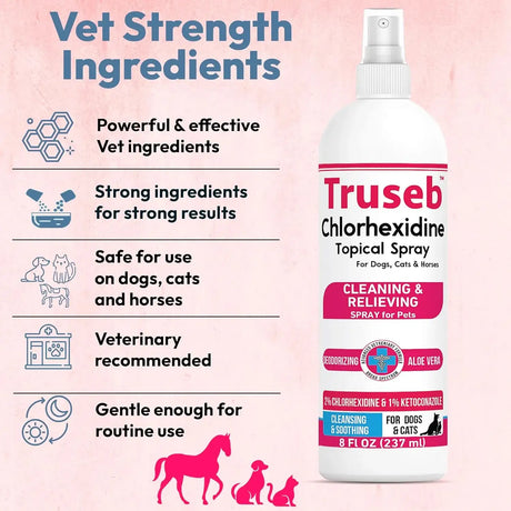 TRUSEB - Truseb Topical Ketoconazole and Chlorhexidine Spray for Dogs 8 Fl.Oz. - The Red Vitamin MX - Remedios Para La Picazón De Perros - {{ shop.shopifyCountryName }}
