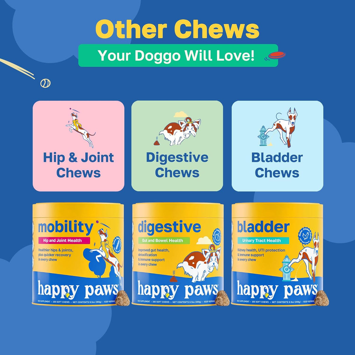 Happy Paws Scoot Stop Dog Chews Chicken Flavor 100 Masticables