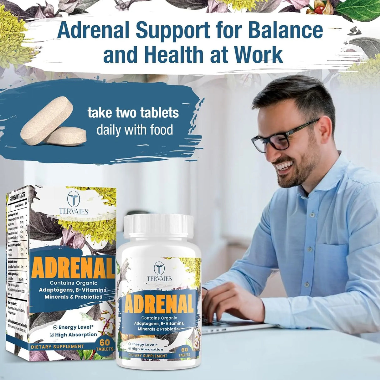 TERVAIES - Tervaies Adrenal Support 60 Tabletas 2 Pack - The Red Vitamin MX - Suplementos Alimenticios - {{ shop.shopifyCountryName }}
