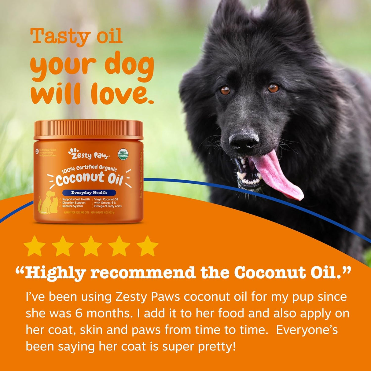 Zesty Paws Coconut Oil for Dogs 453Gr.