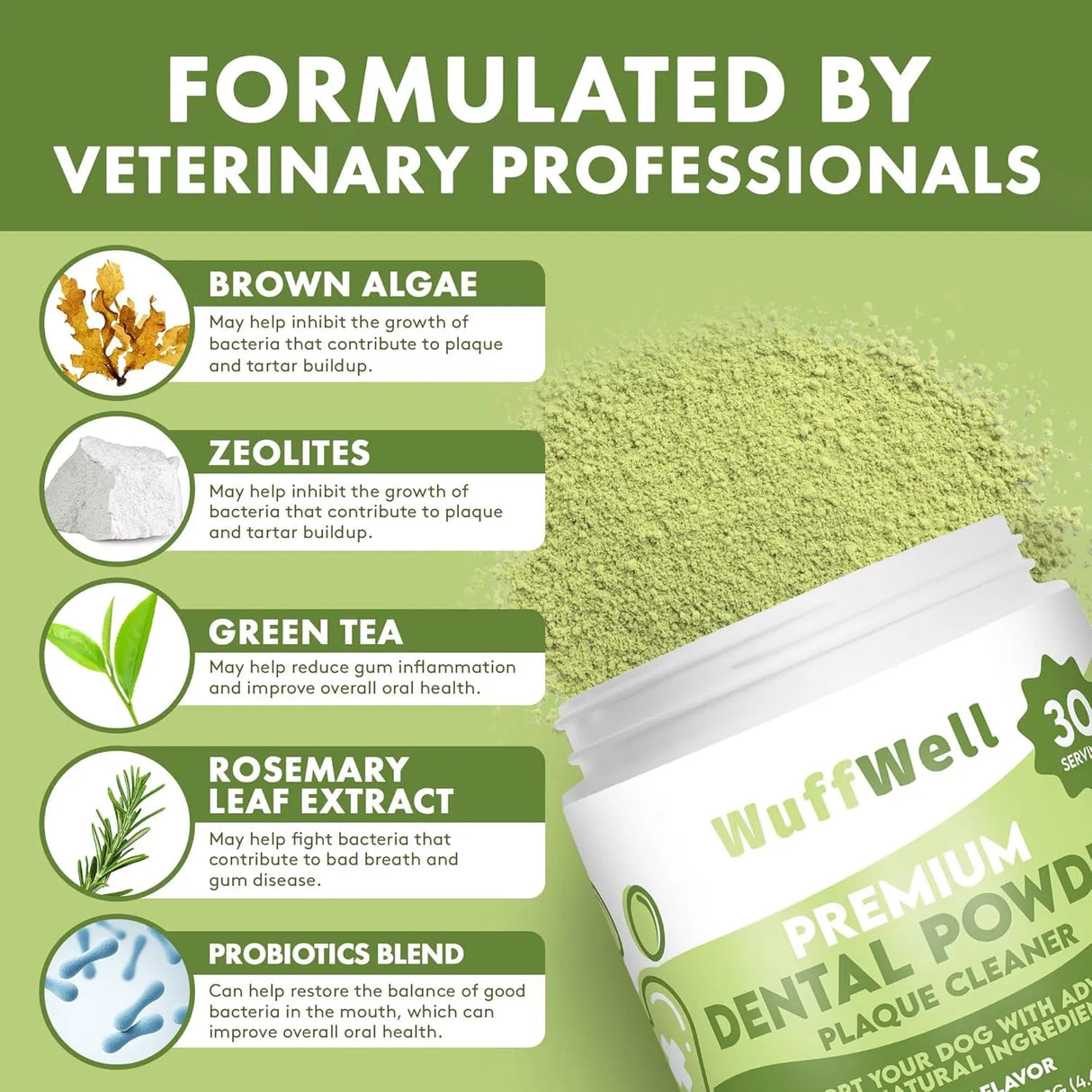 WUFFWELL - WuffWell Dog Teeth Cleaning Powder with Added Probiotics 130Gr. - The Red Vitamin MX - Cuidado Dental Para Perros - {{ shop.shopifyCountryName }}