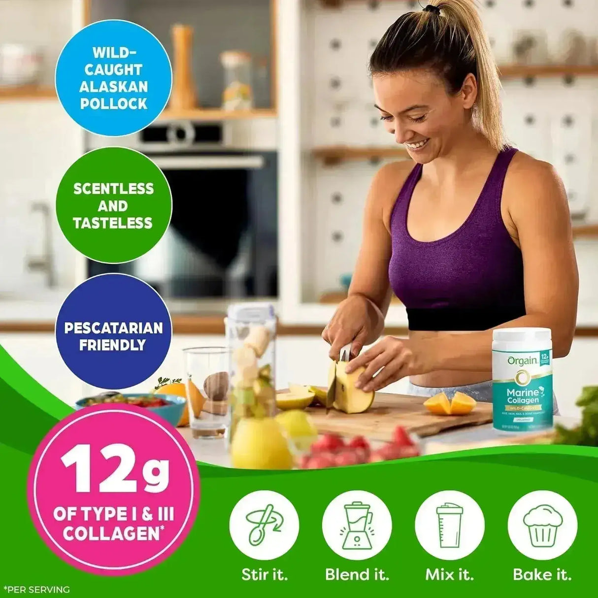 ORGAIN - Orgain Wild-Caught Marine Collagen Peptides Powder 8.5 Oz. - The Red Vitamin MX - Suplementos Alimenticios - {{ shop.shopifyCountryName }}