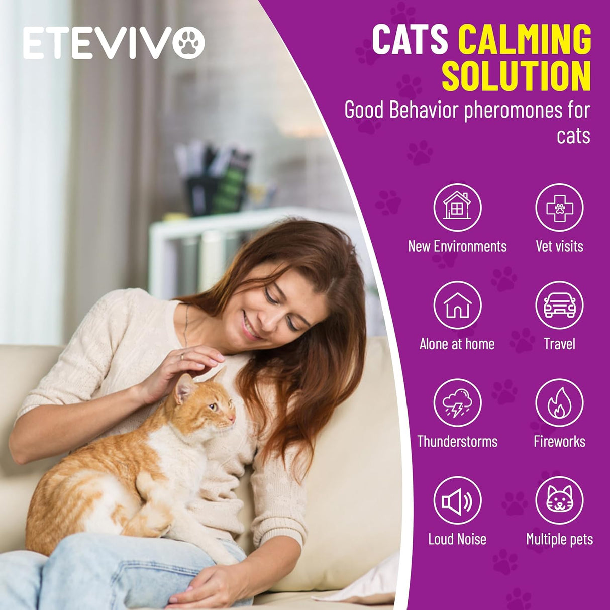ETEVIVO Cat Calming Pheromone Diffuser 4 Pack