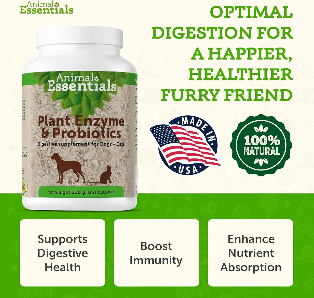 ANIMAL ESSENTIALS - Animal Essentials Plant Enzyme & Probiotics for Dogs & Cats 300Gr. - The Red Vitamin MX - Probióticos Para Perros - {{ shop.shopifyCountryName }}