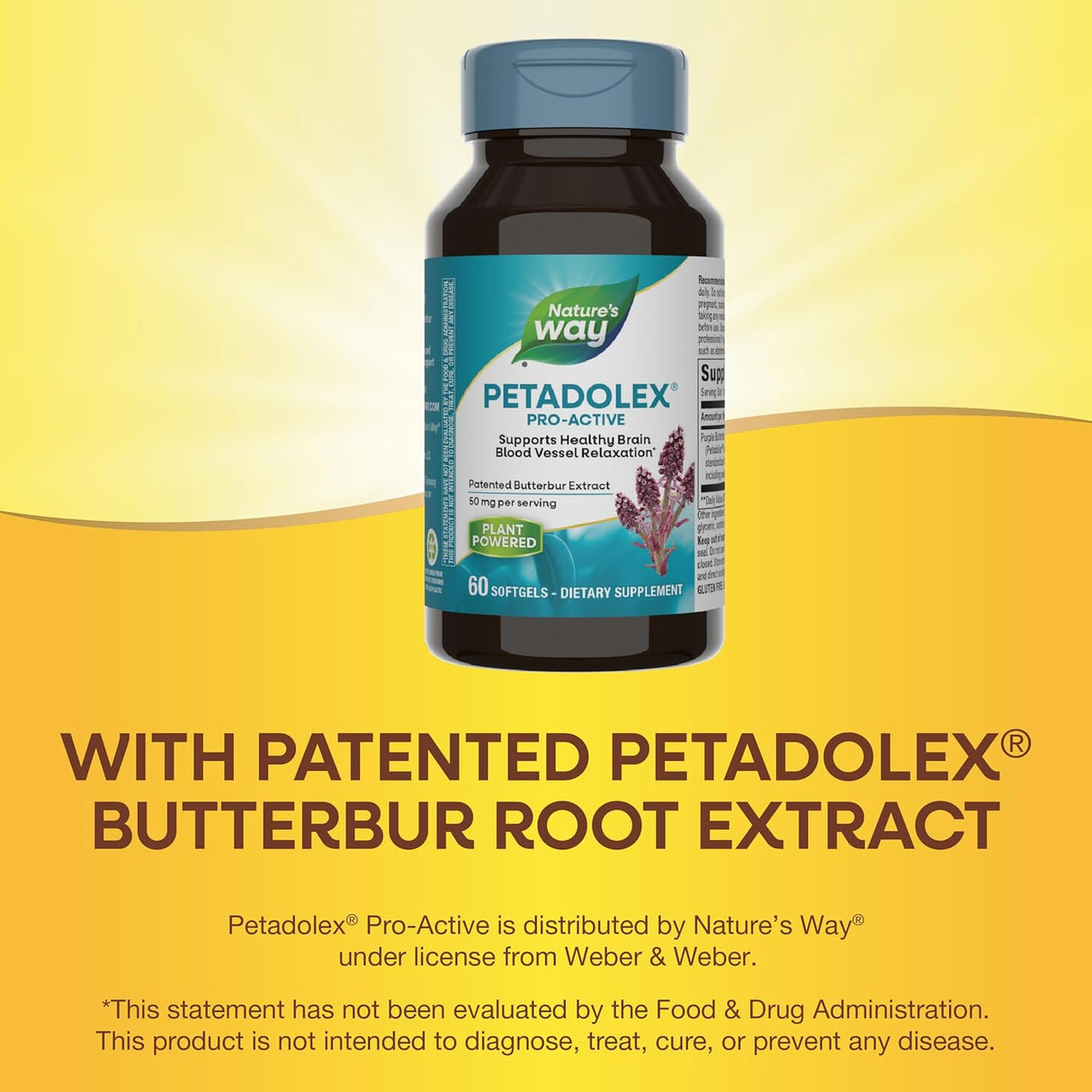 Nature's Way Petadolex Pro-Active with Patented Butterbur 60 Capsulas Blandas