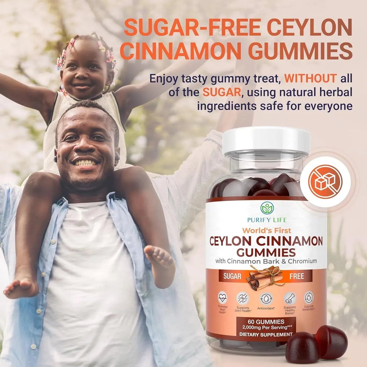 PURIFY LIFE - Purify Life Sugar-Free Ceylon Cinnamon 2000Mg. 60 Gomitas - The Red Vitamin MX - Suplementos Alimenticios - {{ shop.shopifyCountryName }}