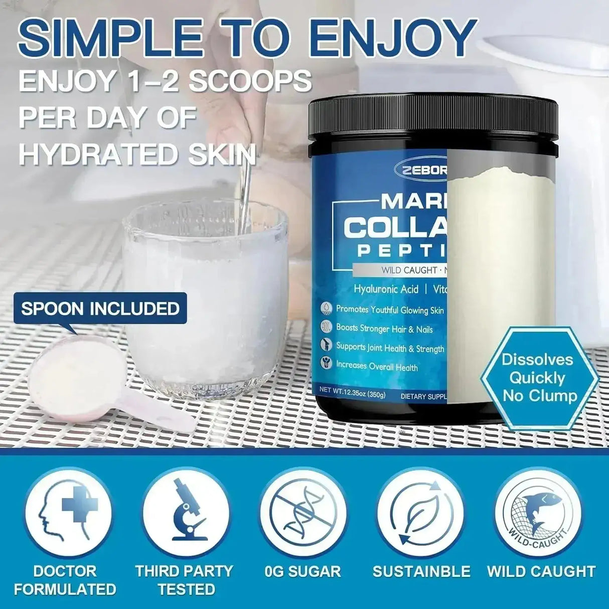 ZEBORA - ZEBORA Marine Collagen Peptides Powder 350Gr. - The Red Vitamin MX - Suplementos Alimenticios - {{ shop.shopifyCountryName }}