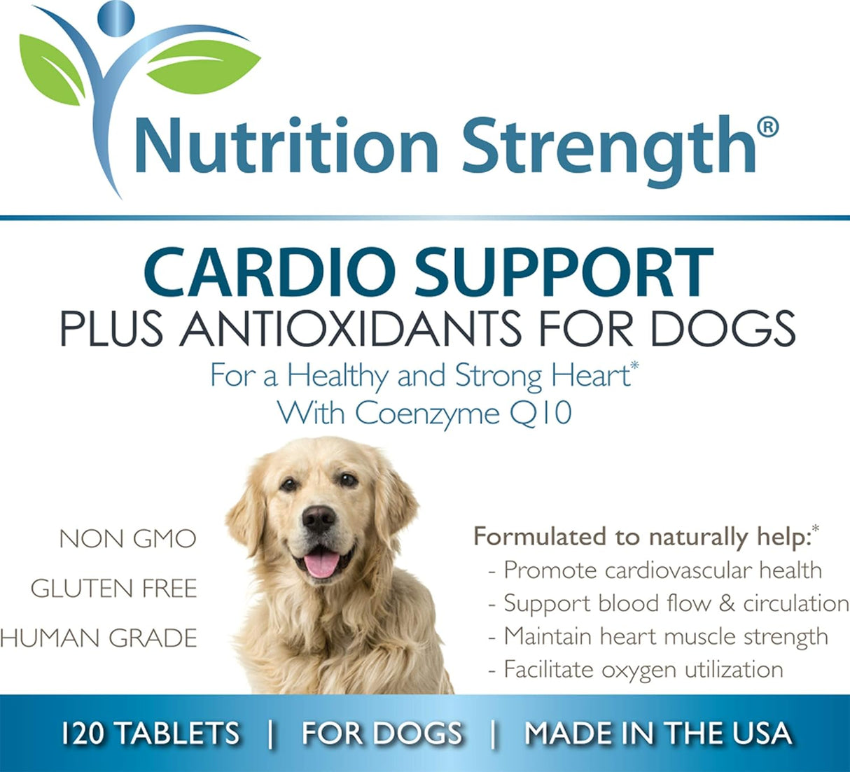 Nutrition Strength Cardio Support for Dogs Plus Antioxidants 120 Tabletas Masticables