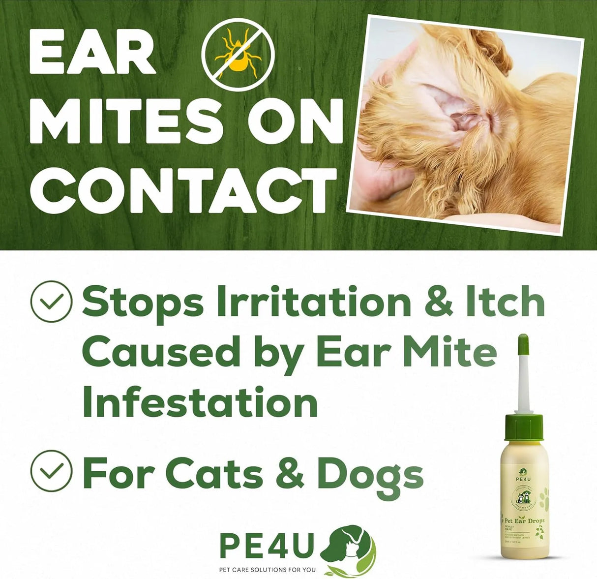 PE4U - PE4U Ear Drops for Dogs and Cats 1 Fl.Oz. - The Red Vitamin MX - Cuidado Del Oído De Perros - {{ shop.shopifyCountryName }}