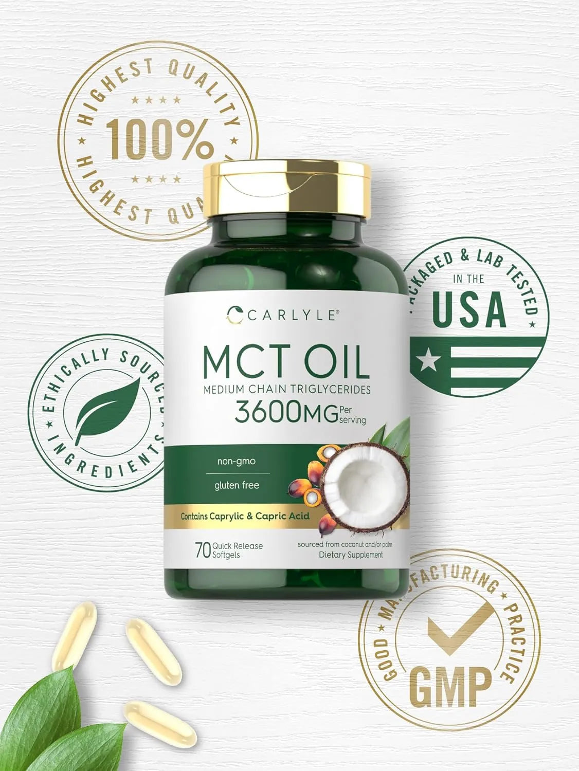 CARLYLE - Carlyle MCT Oil 3600Mg. 70 Capsulas Blandas - The Red Vitamin MX - Suplementos Alimenticios - {{ shop.shopifyCountryName }}
