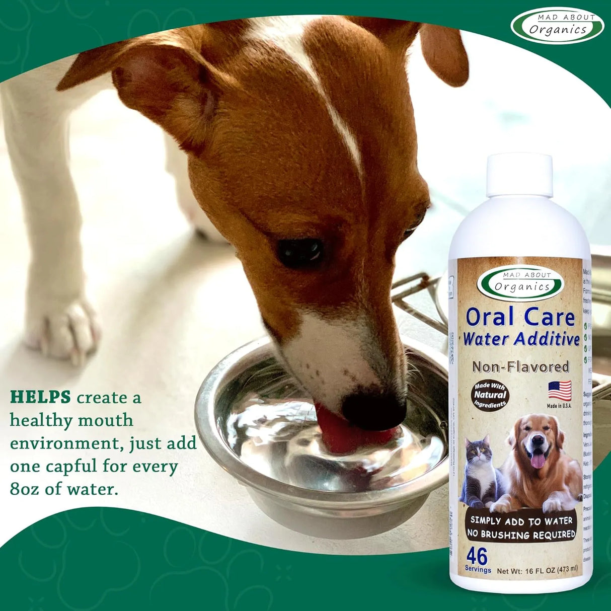 MAD ABOUT ORGANICS - Mad About Organics Oral Care Water Additive for Cats & Dogs Non-Flavored 473Ml. - The Red Vitamin MX - Cuidado Dental Para Perros - {{ shop.shopifyCountryName }}