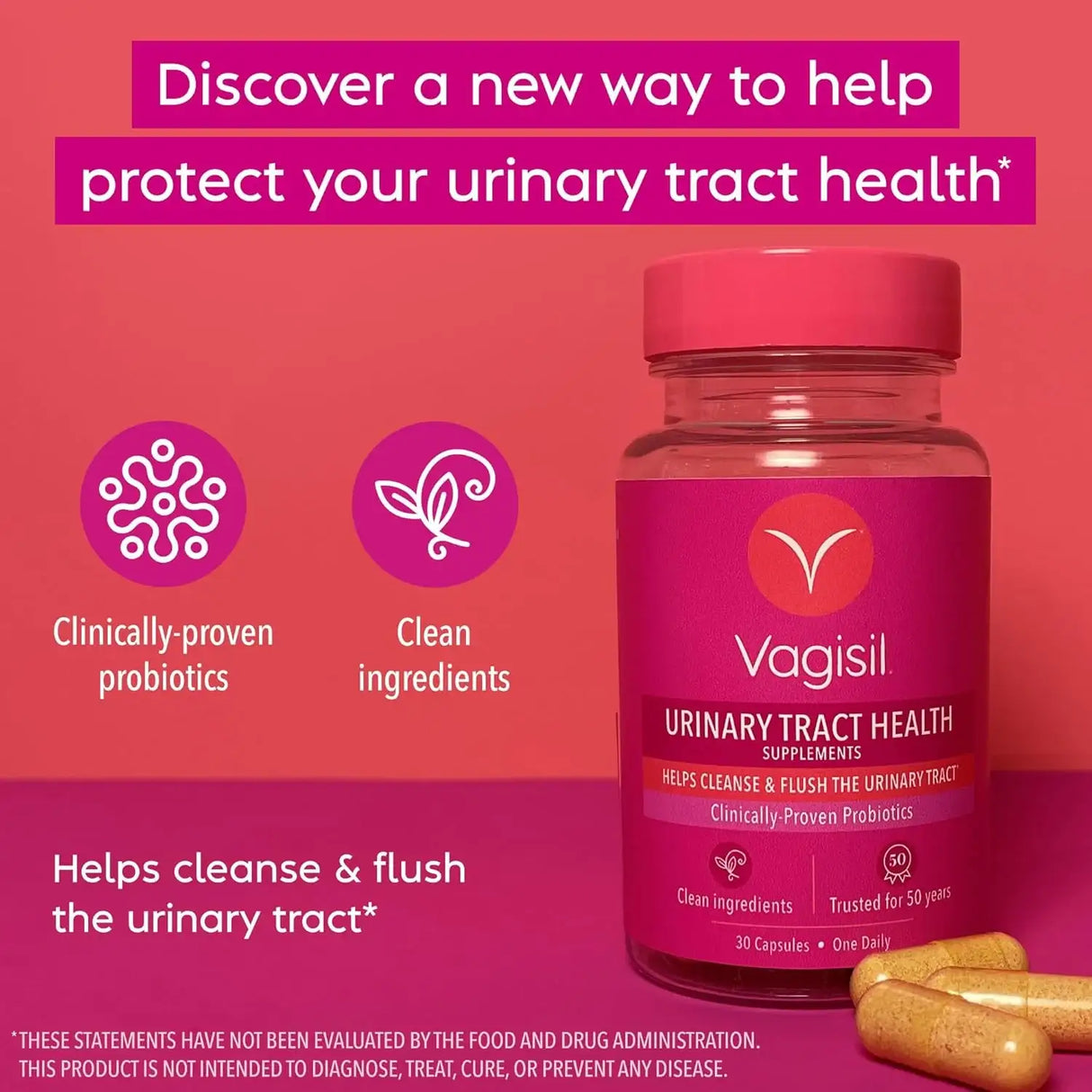 VAGISIL - Vagisil Urinary Tract Health 30 Capsulas - The Red Vitamin MX - Suplementos Alimenticios - {{ shop.shopifyCountryName }}