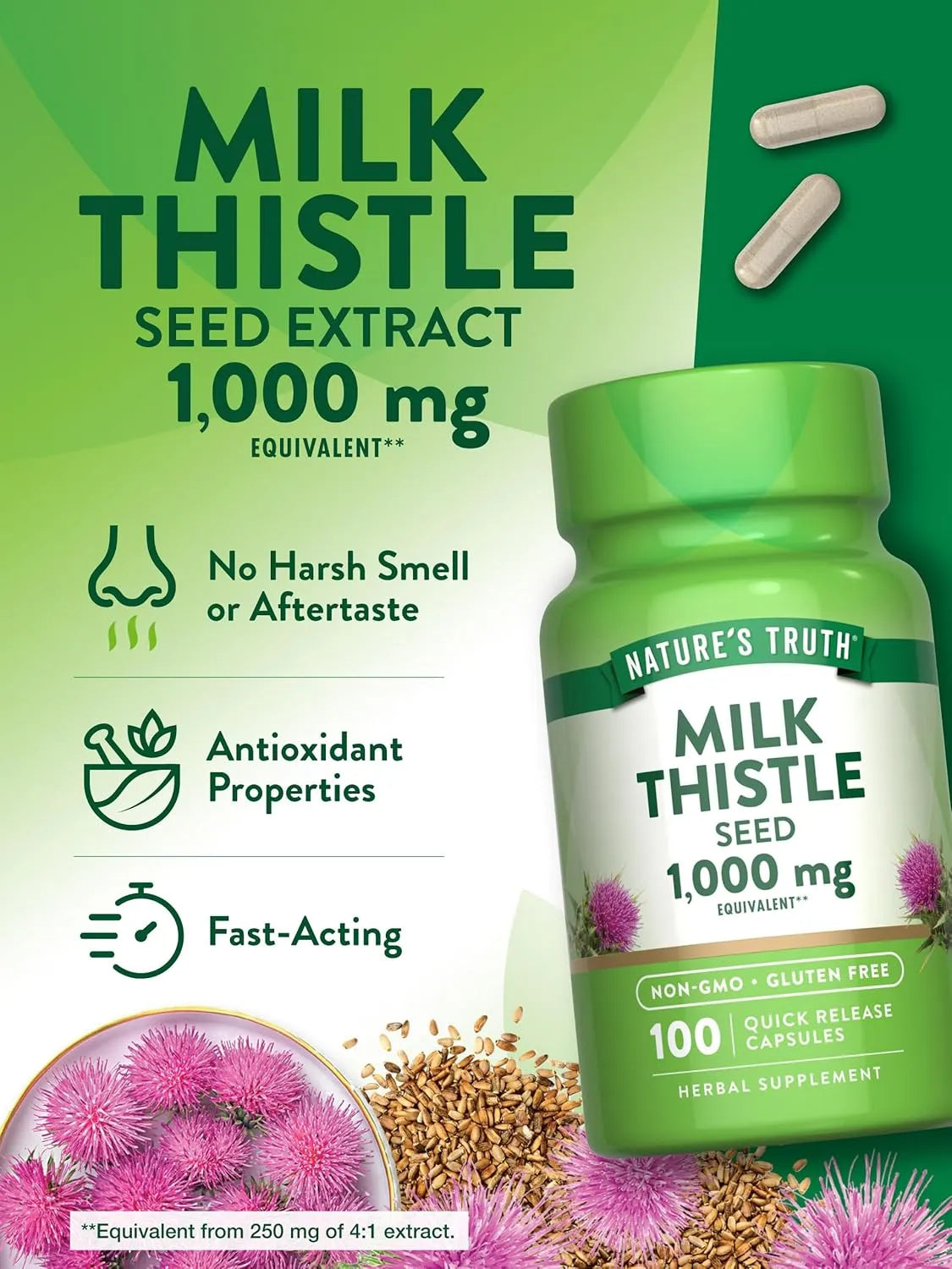 NATURE'S TRUTH - Nature's Truth Milk Thistle 1000Mg. 100 Capsulas - The Red Vitamin MX - Suplementos Alimenticios - {{ shop.shopifyCountryName }}